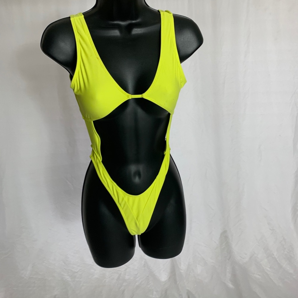 Icon Swim neon yellow one piece cut out swimsuit